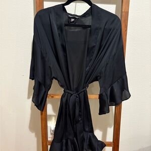 Victoria's Secret Black Satin Robe